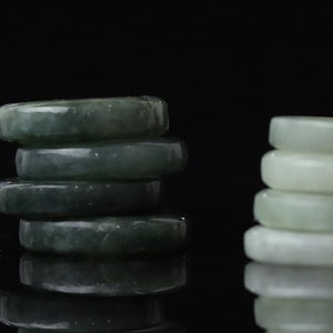 Genuine Jade Ring that is flat on the outside surface in jadeite type for any gender such as woman and man