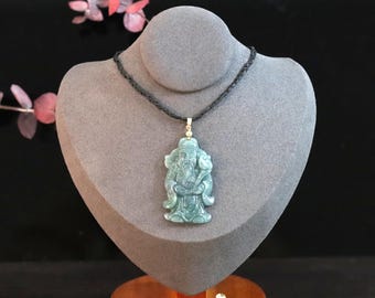 Jade Caishen Pendant Necklace: God of Wealth Amulet, Feng Shui Jewelry