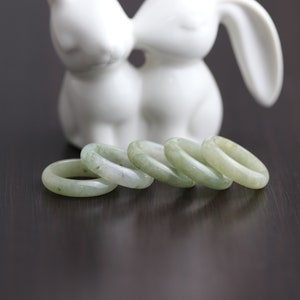 Burmese Jadeite Ring: Genuine Jade Band, Size 6.5