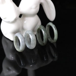 Unique Grey-Green Regular Jade Band Ring (4)