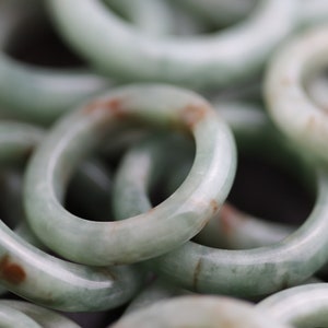 Unique Red Splashes Regular Jade Band Ring