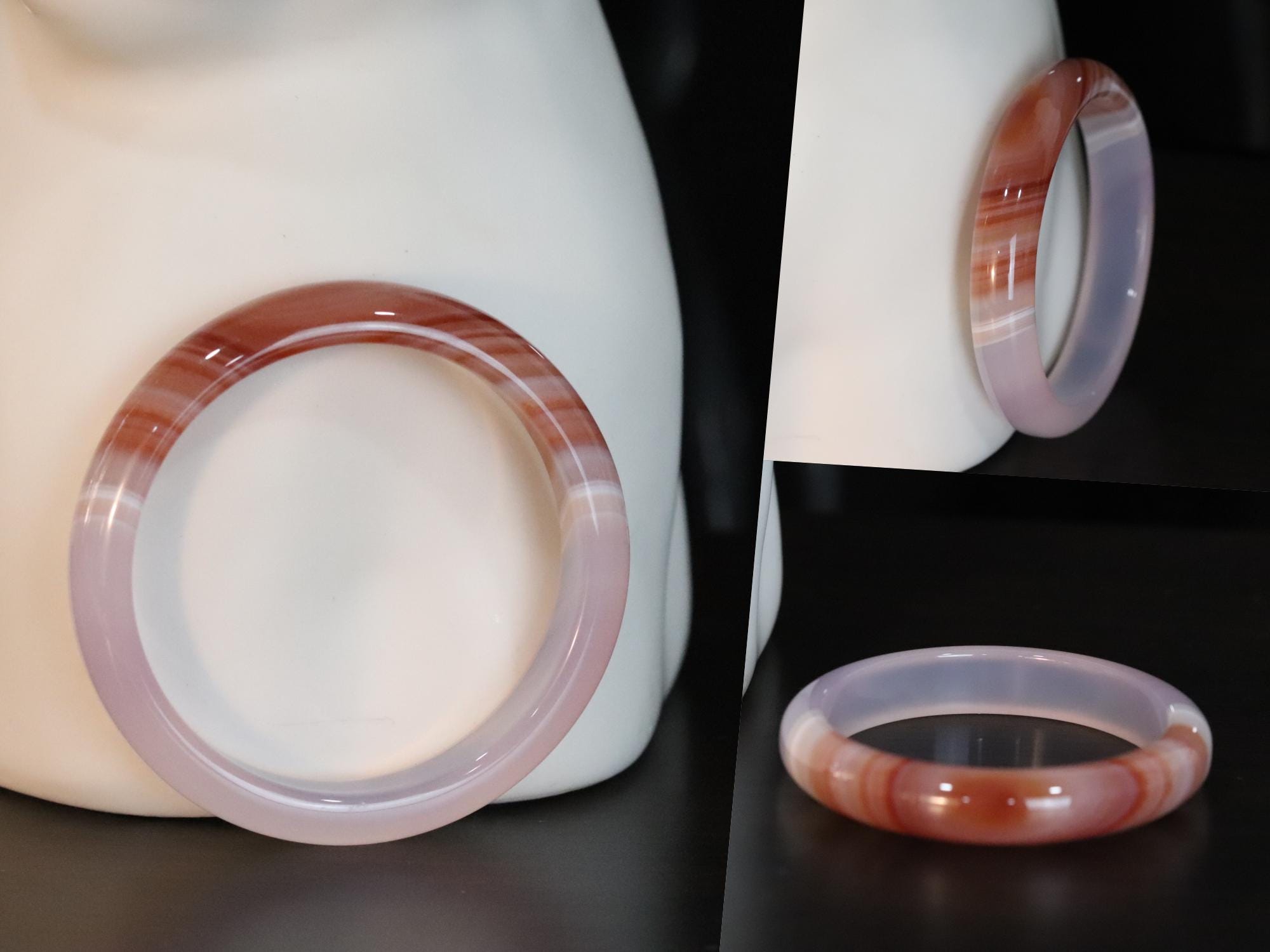 ライトオレンジ/ピンクアゲートバングル - Etsy 日本