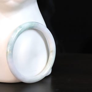 Authentic Thin Jadeite Jade Bangle | Elegant and Timeless | Exquisitely Handcrafted | Natural Gemstone Jewelry