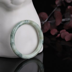 Burmese Jadeite Bangle: Authentic Thin Gemstone (56.02 or 56.32 mm)