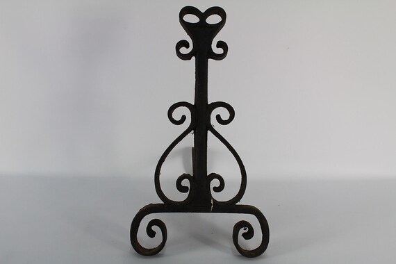 Vintage Pair Of Fireplace Andirons Firedogs Cast Iron Art Etsy