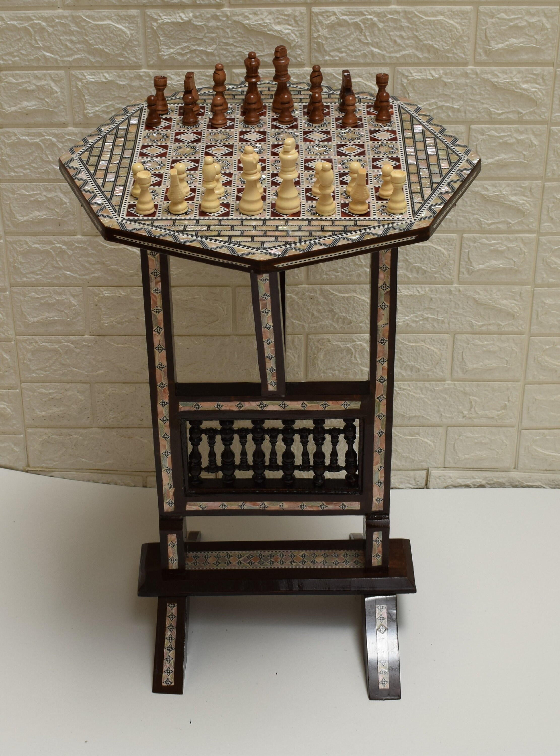 Chess Game Table Octagonal Board Game Folding Top 16 Etsy