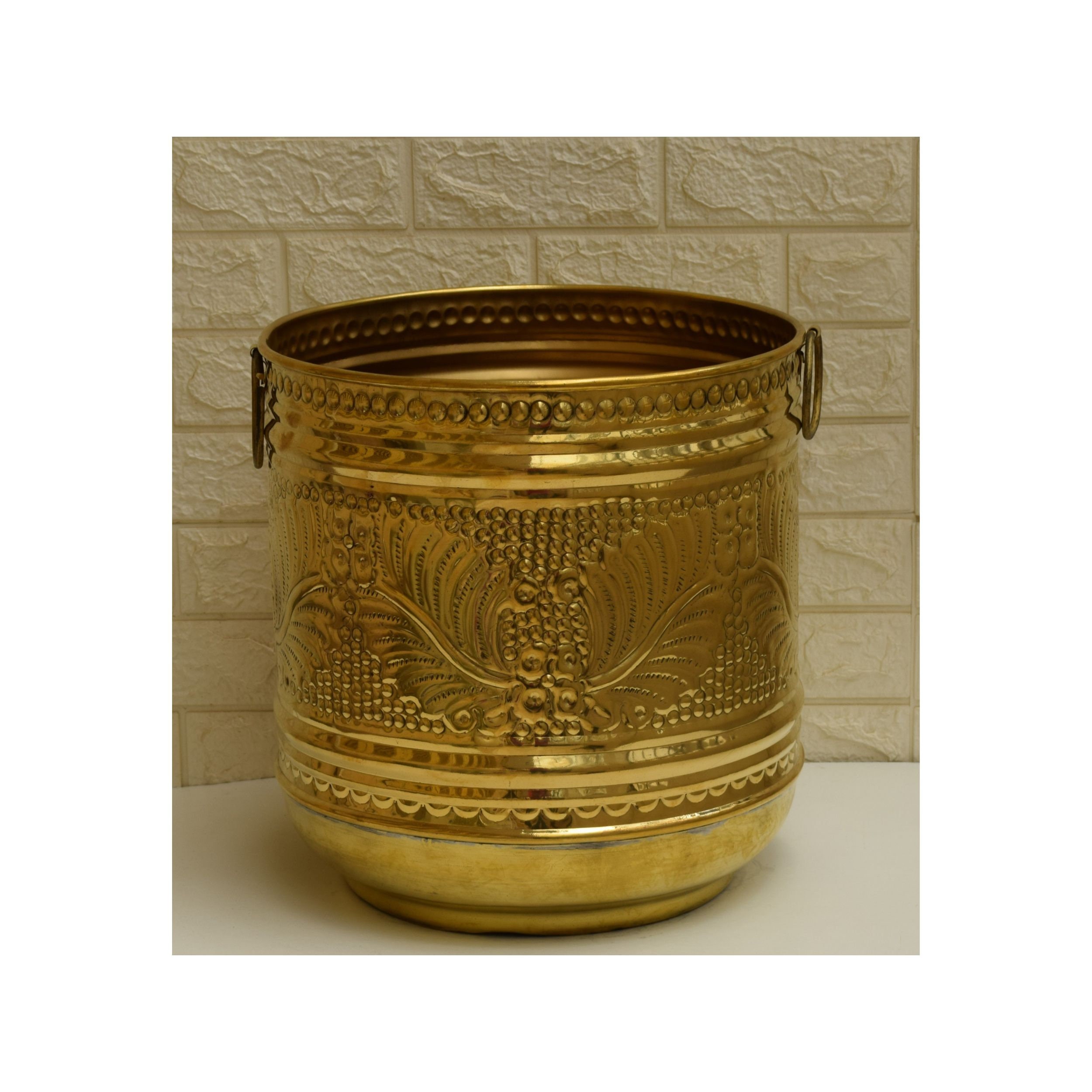 Antique Polished Brass H.W. Hayden Waterbury Brass Co Bucket Large Brass  Storage Basket Brass Planter My40yearcollection 