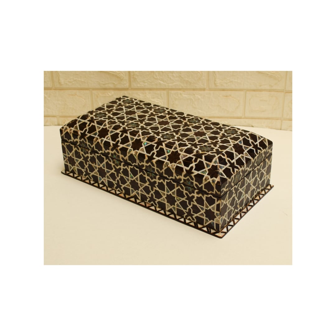 Unique Handmade Luxury Wood Jewelry Box, Mother of Pearl Inlaid Wood ...