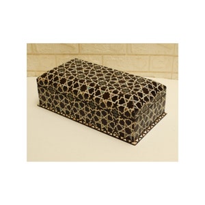 Handmade Mother of Pearl Inlaid Wood Jewelry Box: Moroccan Mosaic