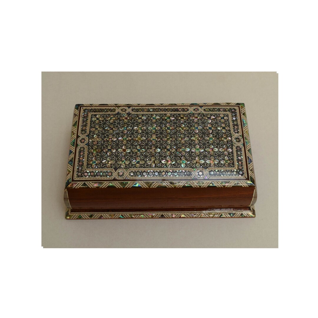 Unique Handmade Luxury Wood Jewelry Box, Mother of Pearl Inlay Wooden ...