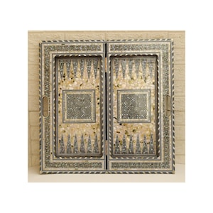 Handmade Mother of Pearl Inlaid Backgammon Chess Board - 25&quot;