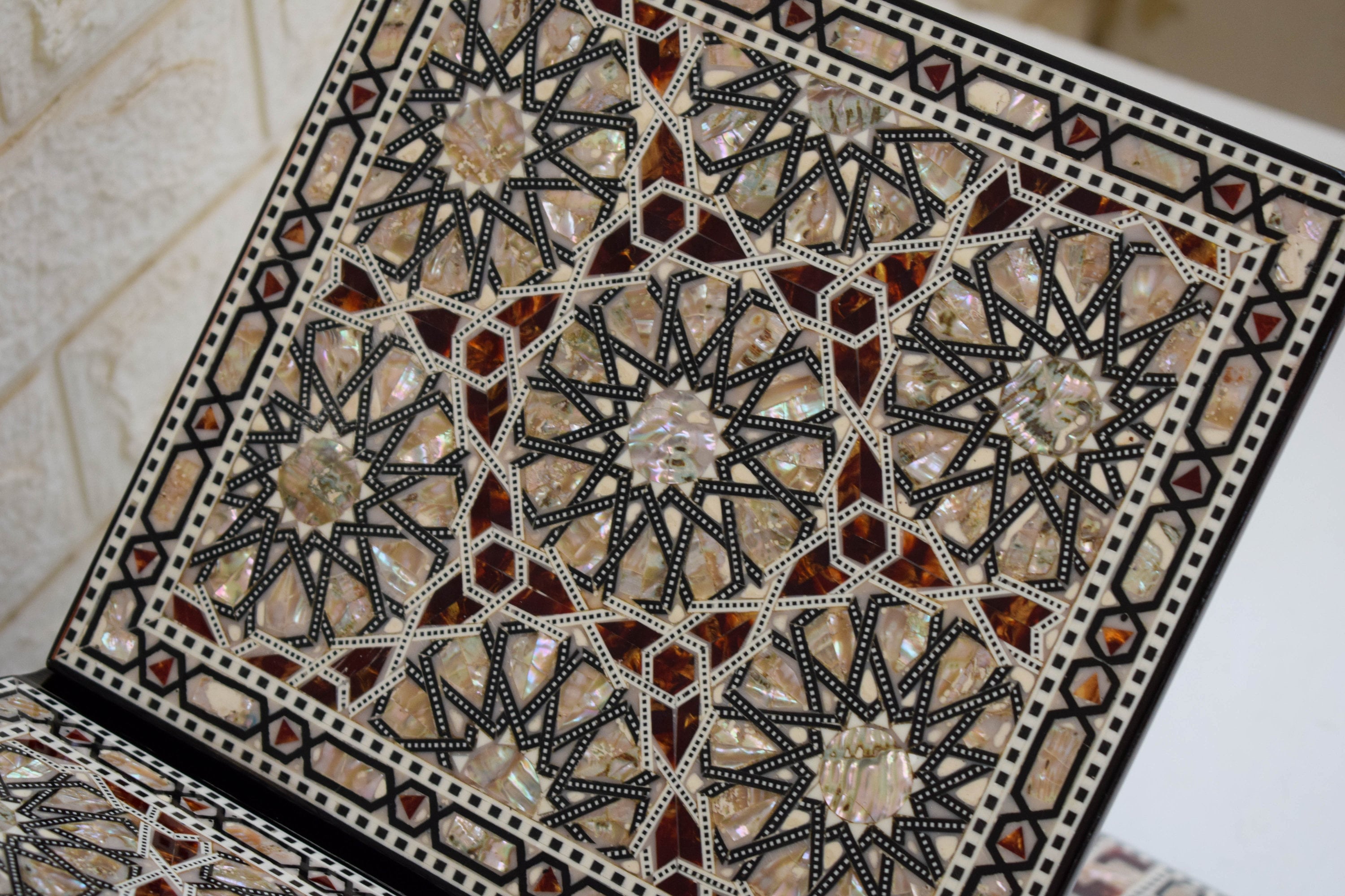 Islamic Quran Holder, Handcrafted Mother of Pearl Inlaid