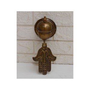 Handmade Brass Hamsa Door Knocker: Moroccan Home Decor