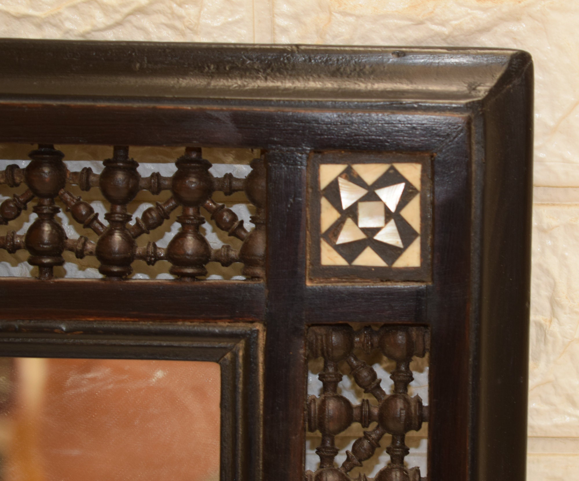 Vintage Wall Hanging Mirror Frame, Handmade Egyptian 16 * 14