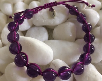 Amethyst Beaded Bracelet