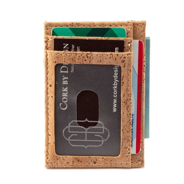 Cork Wallet Minimalist Vegan Gift Front Pocket Card Holder