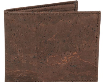 Slim Bi-Fold Cork Men's Wallet Vegan Gift Peta Approved