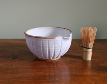 Pouring / Mixing Bowl, Chalk White, Fluted Design