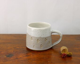 Mug in Corncockle, with Bud Flower Imprints