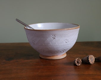 Ramen Bowl, Chalk White, Clematis Imprints