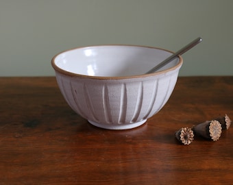 Ramen Bowl, Chalk White, Fluted Design