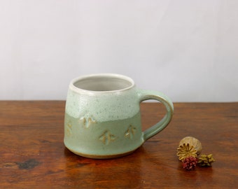 Mug in Seaglass Mint, with Butterfly Imprints