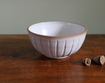 Ramen Bowl, Chalk White, Fluted Design