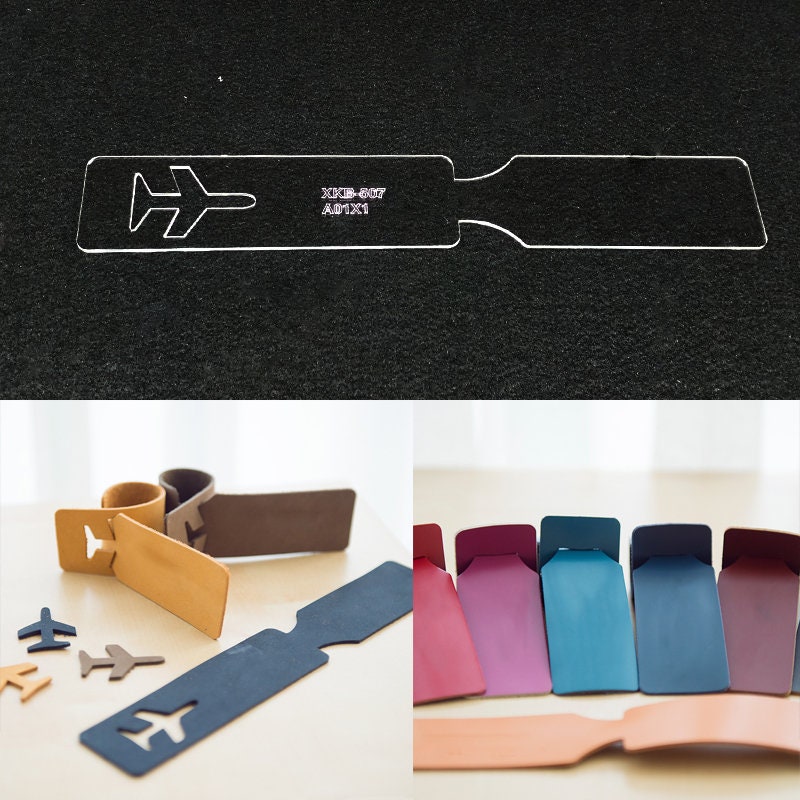 Handmamde Airplane Luggage Tag Acrylic Template Leather | Etsy