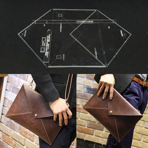 Handmamde Woman Handbag Acrylic Template Leather Pattern DIY Hobby Leathercraft Sewing Pattern Stencils 20x24x11cm