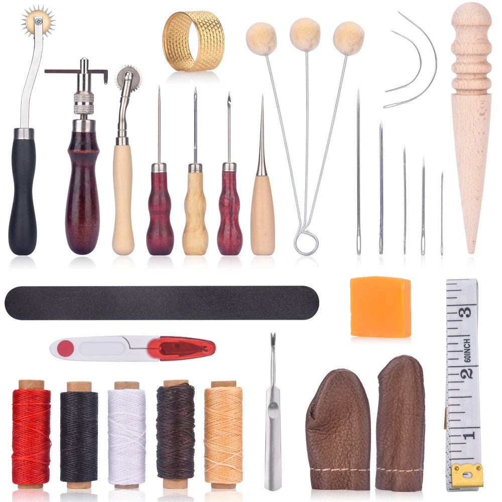31pcs Leder Craft Tools Kit Hand Naaien Stiksels Punch Carving Etsy