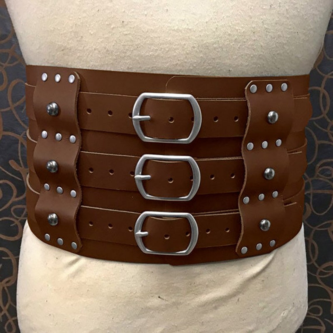 Edad Media Triple Cinturón de Cuero Cintura Wrap Pirata Etsy