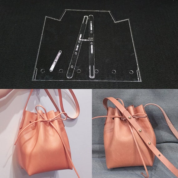 Handmamde Woman Handbag Acrylic Template Leather Pattern DIY Hobby Leathercraft Sewing Pattern Stencils 20x24x11cm