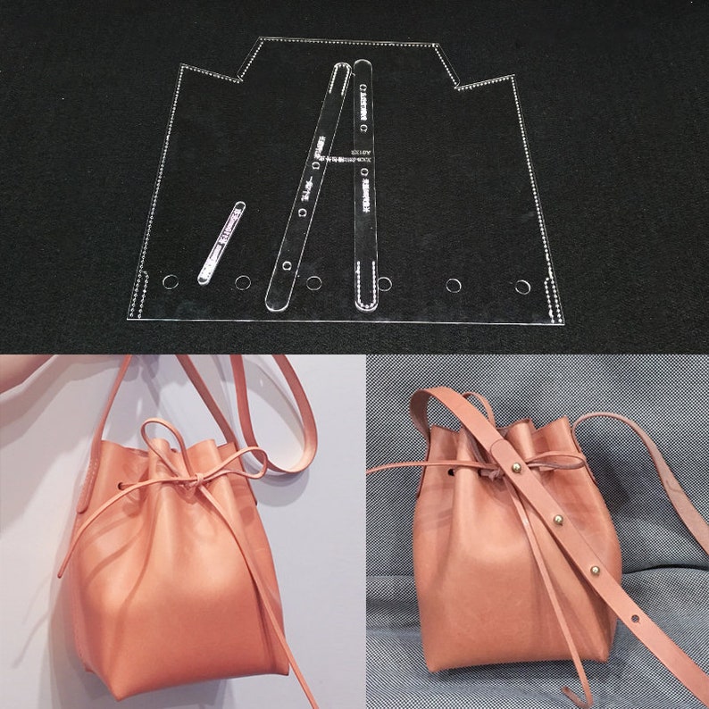 Handmamde Woman Handbag Acrylic Template Leather Pattern DIY Hobby Leathercraft Sewing Pattern Stencils 20x24x11cm