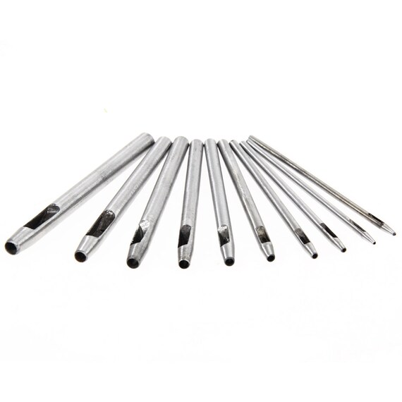 5mm 10pcs Hollow Punch Kit Cutting Hole Tool Leather Belt Jacket Canvas 0.5mm