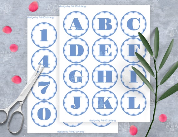 blue printable letters and numbers blue 2 and half inches round by print cut hang catch my party