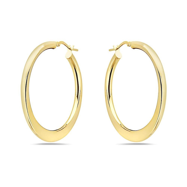 40mm Large Hoop Earrings in 925 Sterling Silver  Flattened image 0
