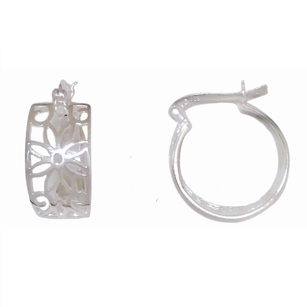 WOSTU Original 925 Sterling Silver Retro Pattern Earrings Ear Hoop With