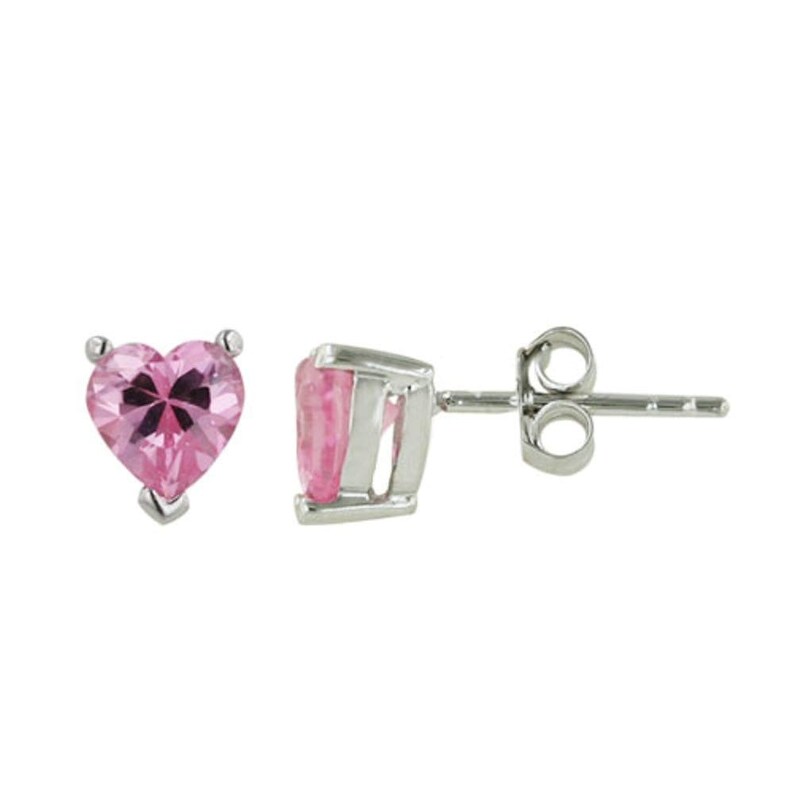 12mm x 18mm Sterling Silver Love CZ Cubic Zirconia Heart Pendant