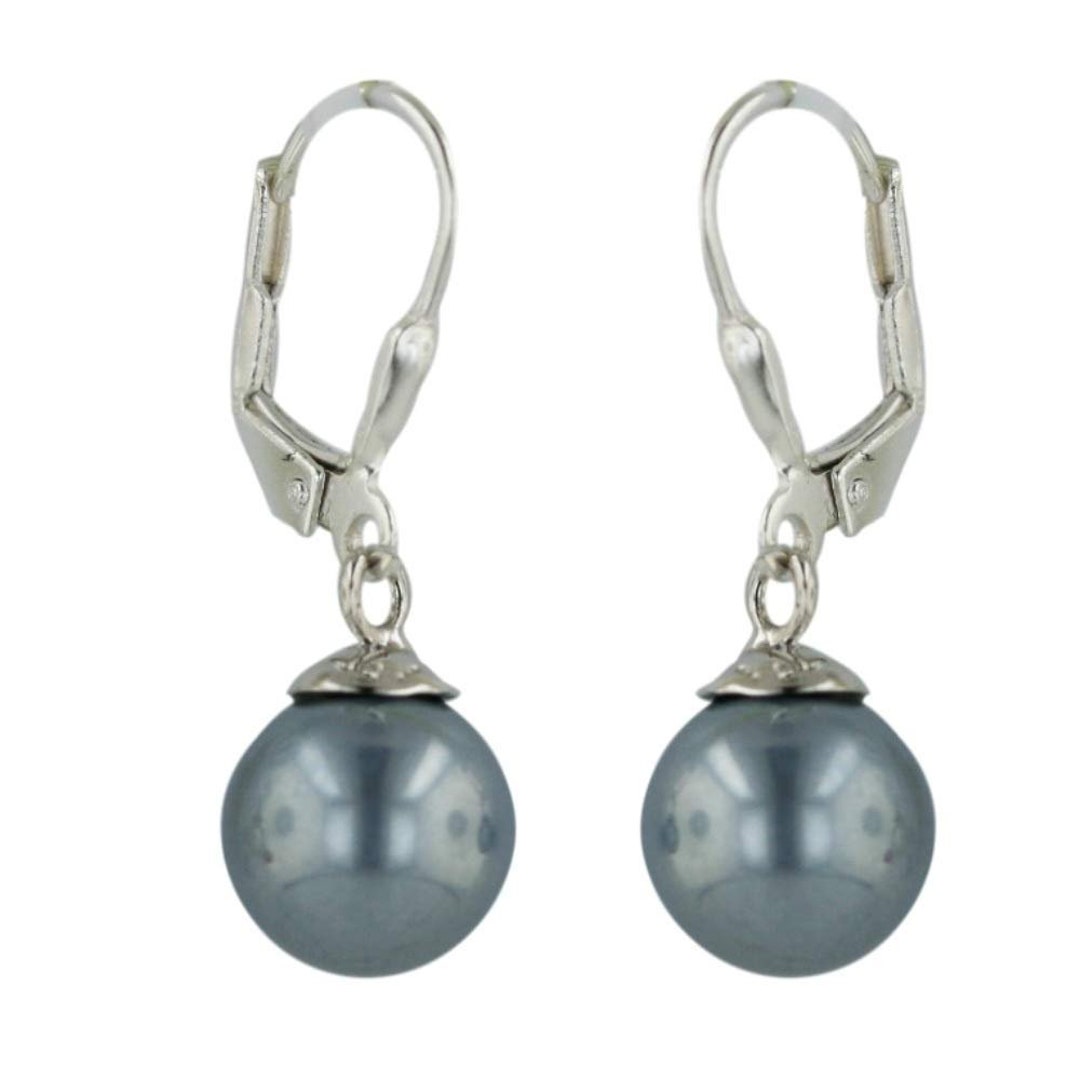 Tisoro Sterling Silver Dangling Grey Faux Pearl 10mm Ball - Etsy