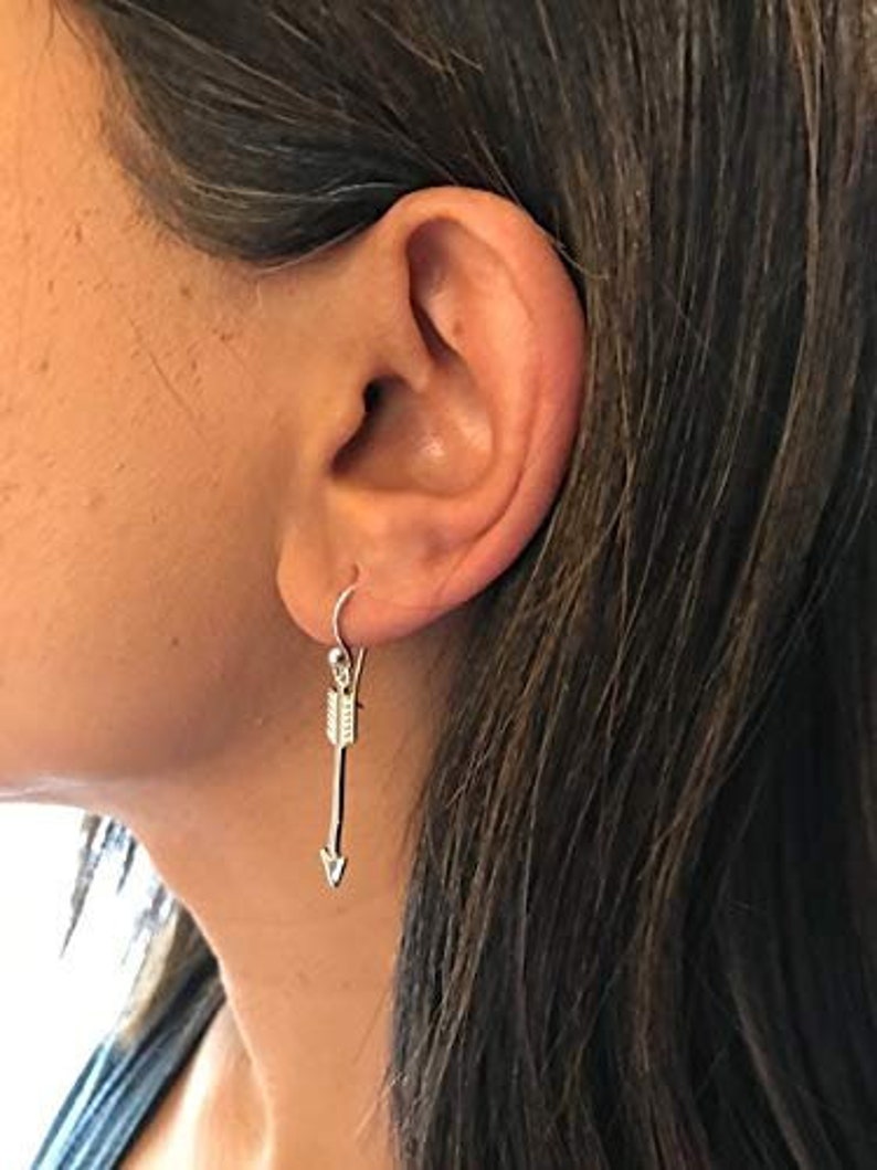Allergy Free Jewelry Dangling 100/% Hypoallergenic 925 Solid Sterling Silver Arrow Dangle Drop Earrings