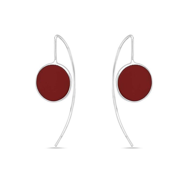 925 Solid Sterling Silver Threader Drop Dangling Pierced Ear Wire Earrings in Pearl or Red Coral