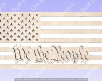 Flag We the People SVG DXF