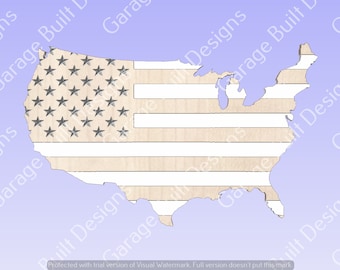 Flag USA SVG DXF