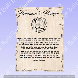 Fireman Prayer SVG DXF