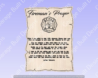 Fireman Prayer SVG DXF