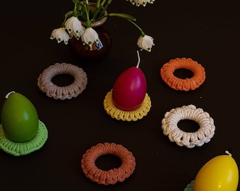 Macrame Easter Egg Holder, Easter Egg Coaster, Macrame Egg Ring, Easter Decor, Kichen Decor, Tabel Decor