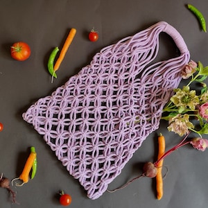 Sustainable shopping bag, macrame market bag, macrame beach bag, summer tote bag, knotted net bag, boho, shopping net, shopper, macrame