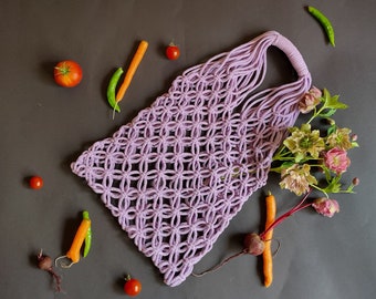 Sustainable shopping bag, macrame market bag, macrame beach bag, summer tote bag, knotted net bag, boho, shopping net, shopper, macrame