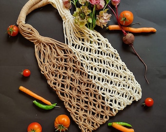 Sustainable shopping bag, macrame market bag, macrame beach bag, summer tote bag, knotted net bag, boho, shopping net, shopper, macrame