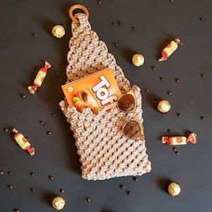 Macrame Wall Holder/ Woven Cotton Storage/ Hanging Pcket/Wall Pouch/ Mail Holder/ Boho Home Decor/ Organizer